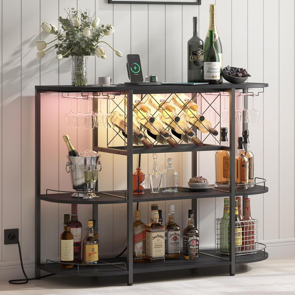 Wine & Beer Packages - Black 3-Tier Coffee Table with Wine