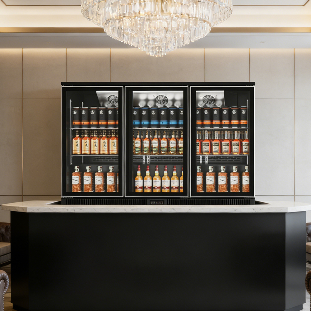 Wine Beer Fridge Cabinet - Mini Beverage Cooler Refrigerator 3 Door