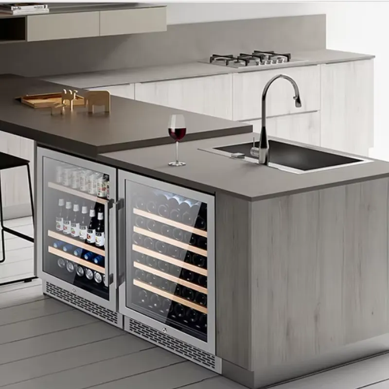 Wine Beer Fridge Dual Zone - 48 Bottle Wine Fridge Dual Glass