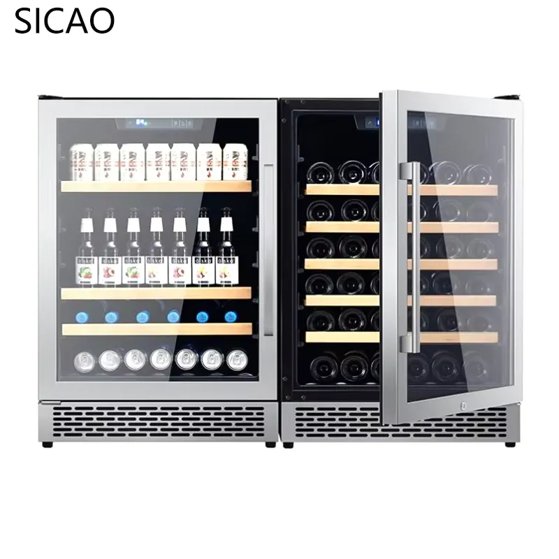 Wine Beer Fridge Dual Zone - 2 Door Wine Beer Fridge Glass