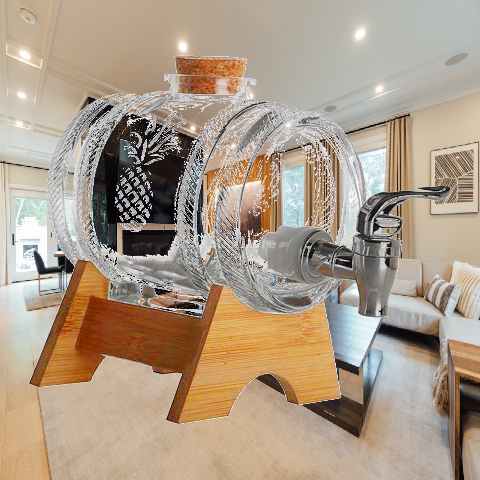 Premium Glass Barrel Dispenser - Wine Beer And Spirit recension och pris