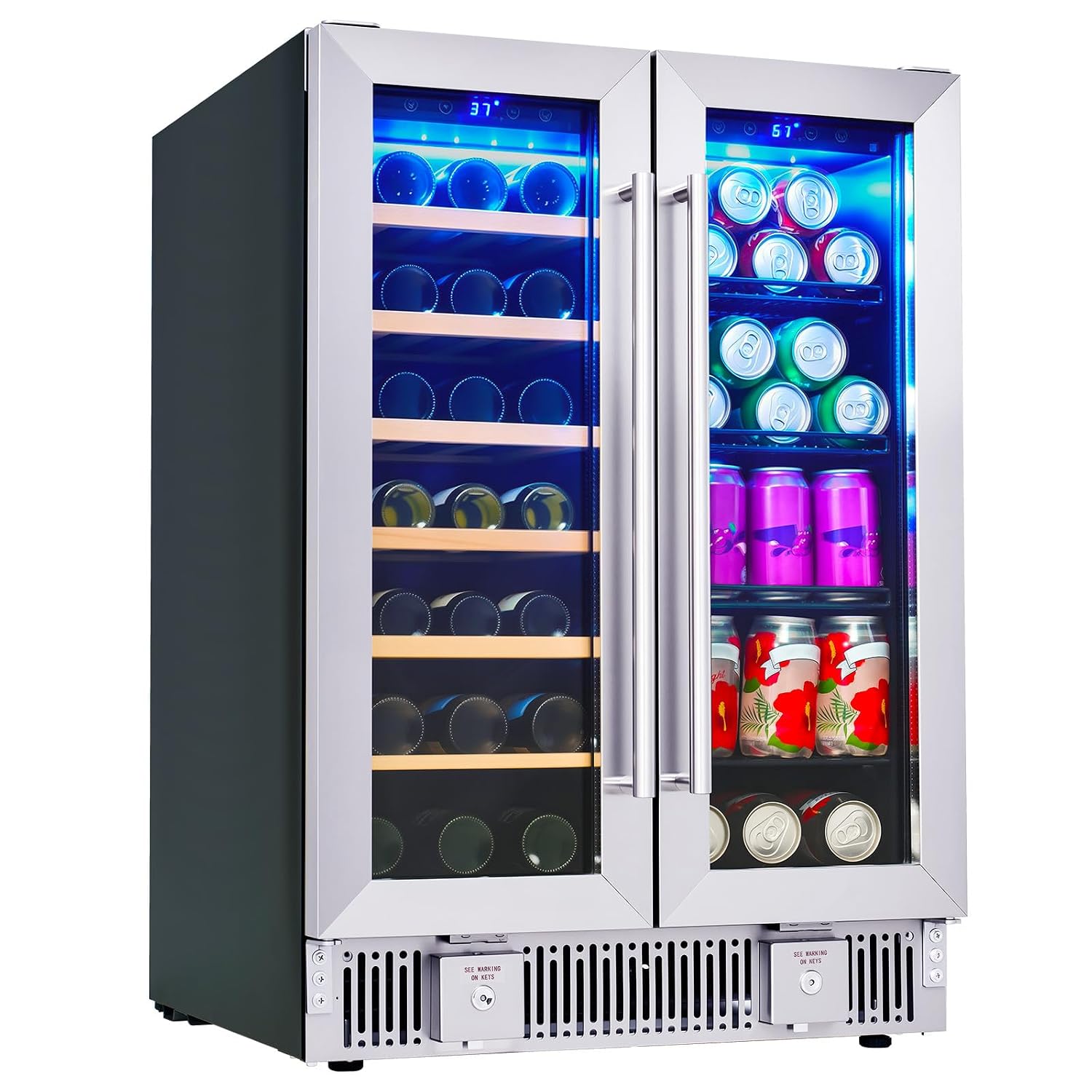 Beverage Refrigerator, 24-Inch - Wine Beer Fridge Dual Zone recension och pris