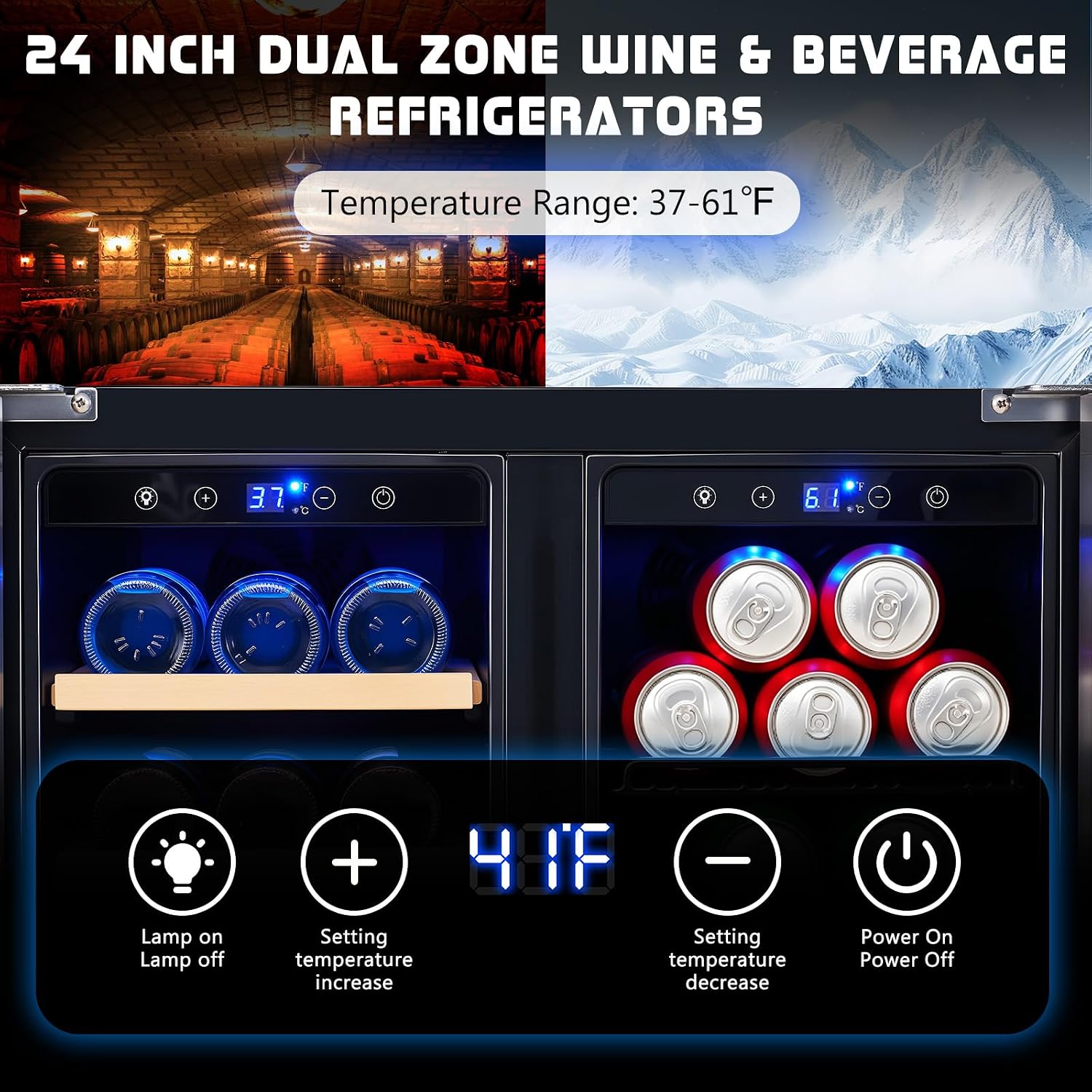 Beverage Refrigerator, 24-Inch - Wine Beer Fridge Dual Zone recension och pris