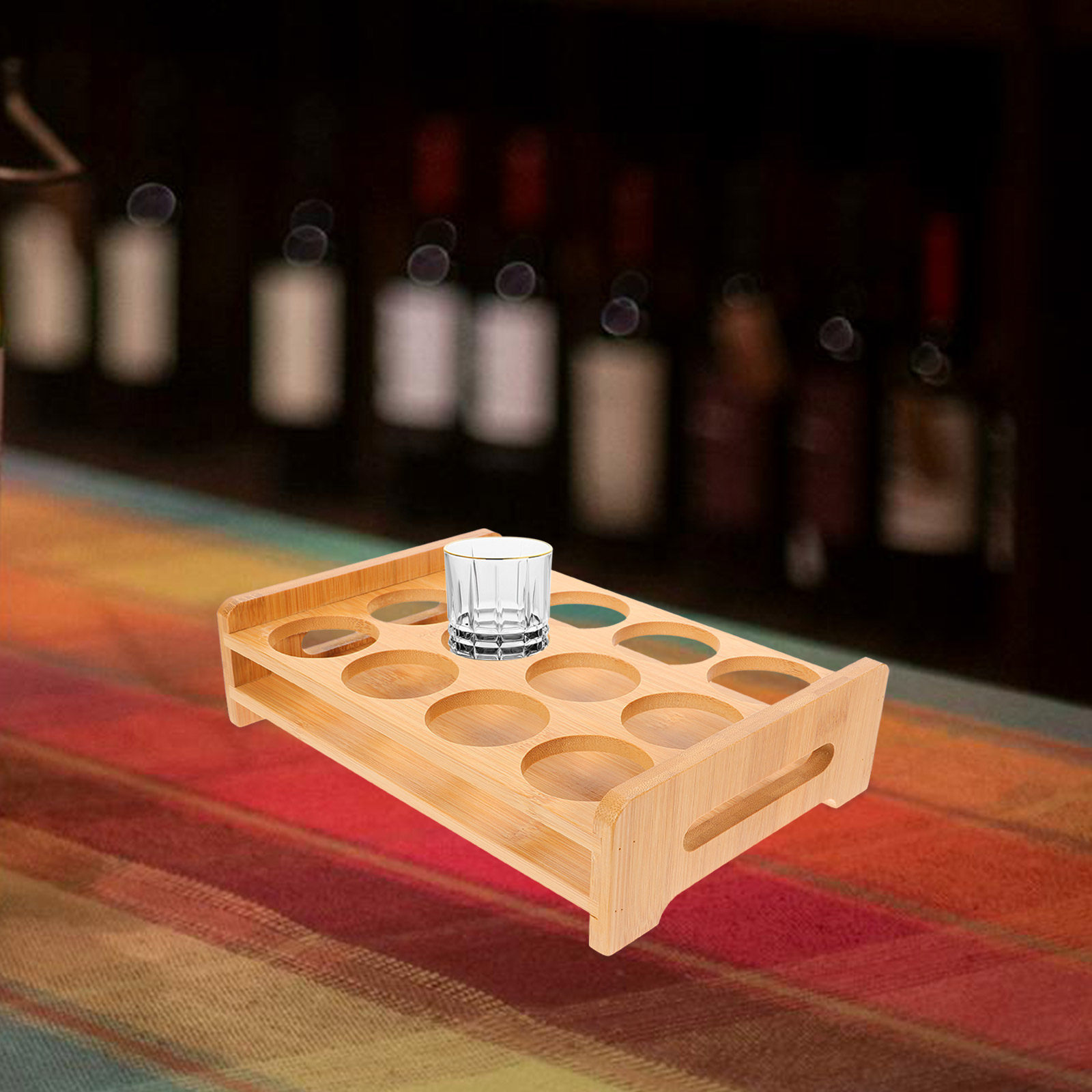 Bamboo Shot Glasses Holder Dis - Wine Whiskey Beer recension och pris