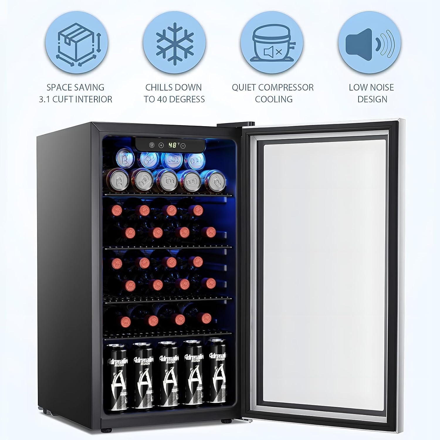 26 Bottle 130 Can Wine Cooler/ - Wine Beer Fridge Cabinet recension och pris