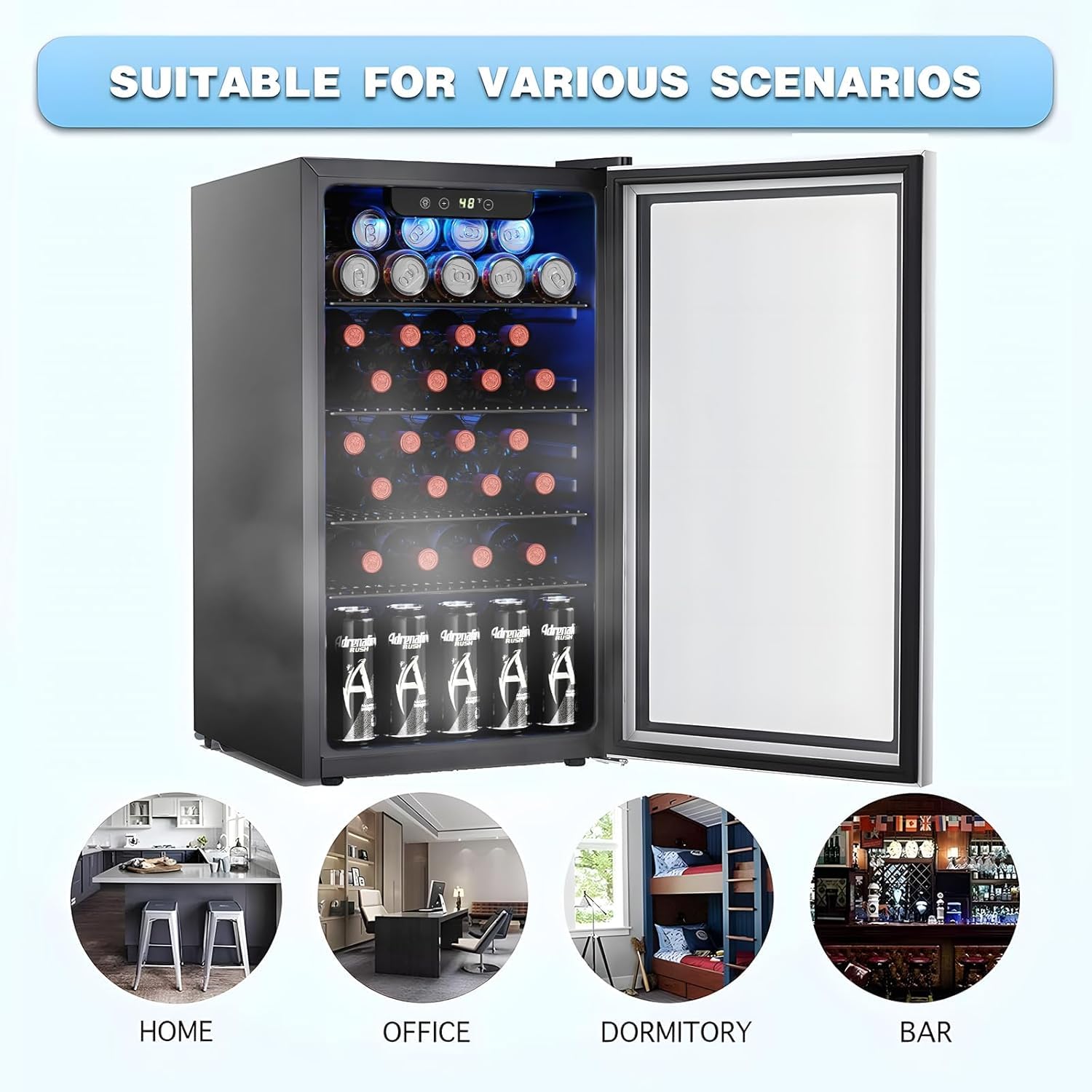 26 Bottle 130 Can Wine Cooler/ - Wine Beer Fridge Cabinet recension och pris