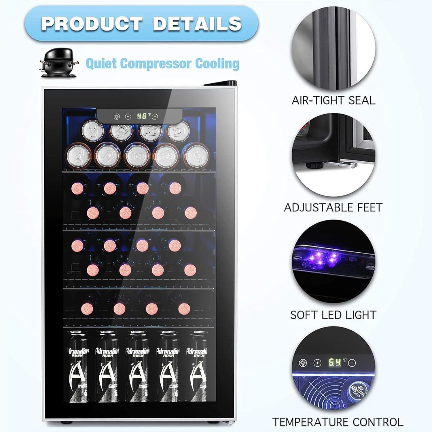 26 Bottle 130 Can Wine Cooler/ - Wine Beer Fridge Cabinet recension och pris