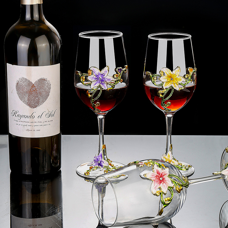 Enamel Crystal Vintage Goblet  - Wine Glass Set Crystal recension och pris