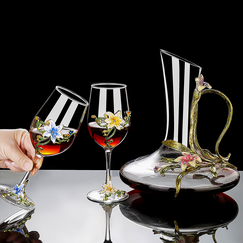 Enamel Crystal Vintage Goblet  - Wine Glass Set Crystal recension och pris