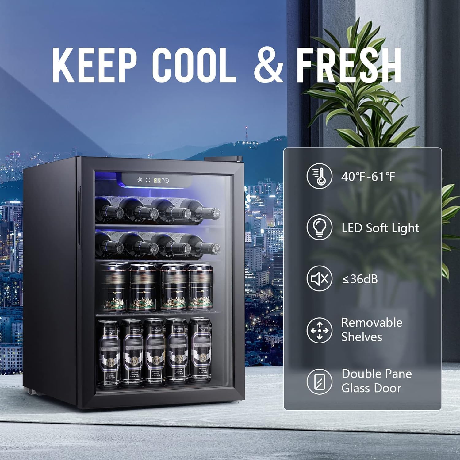 2.6cu.ft Wine Cooler/Cabinet B - Wine Beer Fridge Cabinet recension och pris