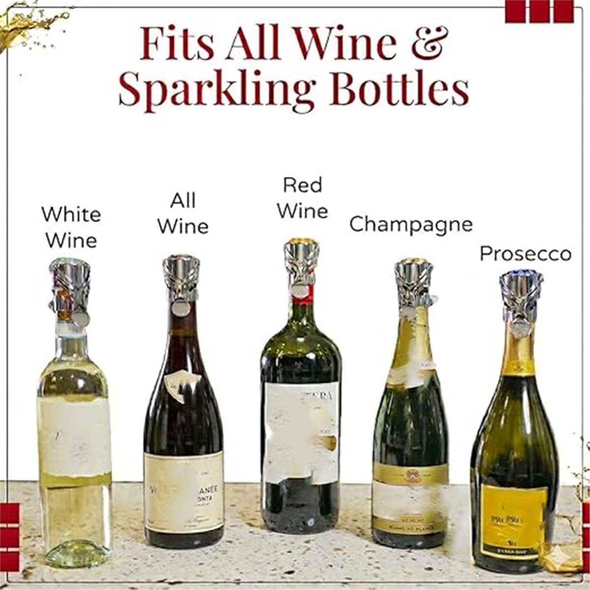 (A02R] 2Pcs Wine Stopper & Cha - Wine & Beer Packages recension och pris