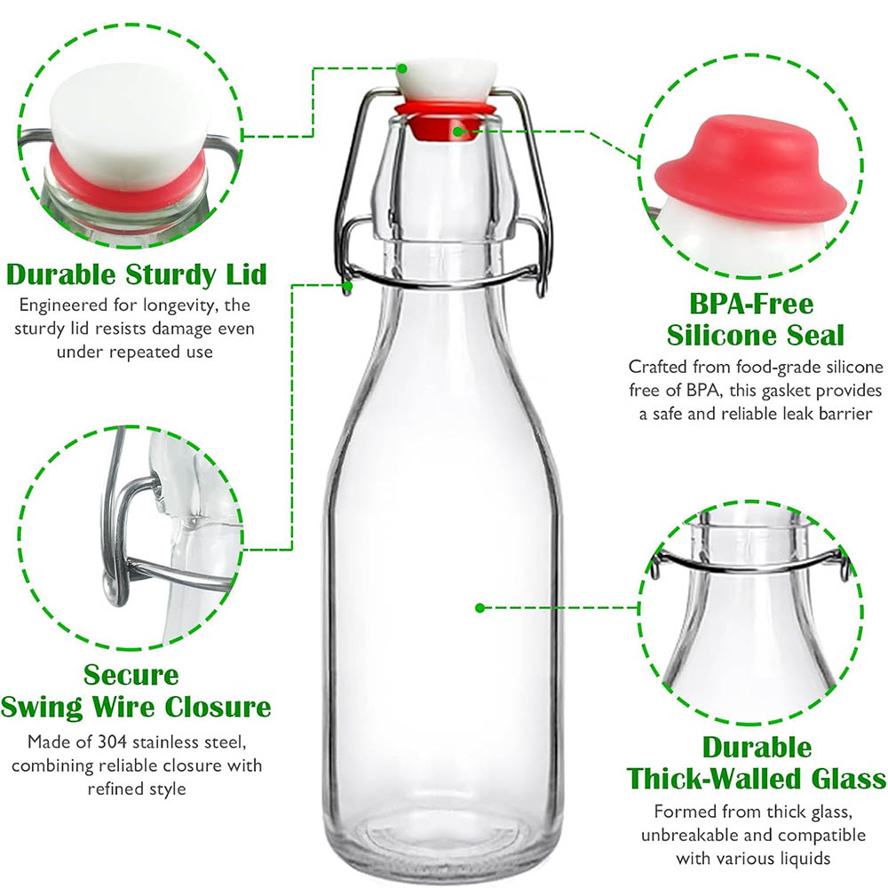 Swing Top Glass Bottles 8.5oz, - Wine Beer Spirits recension och pris