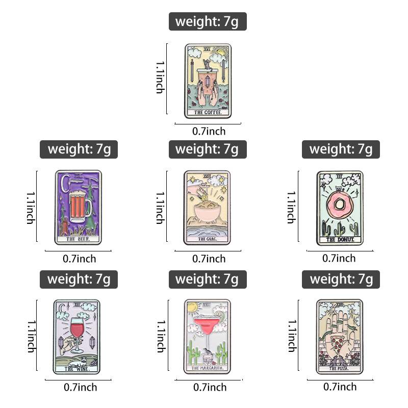 Tarot Enamel Pin Badge Card Cu - Wine Beer Pizza recension och pris