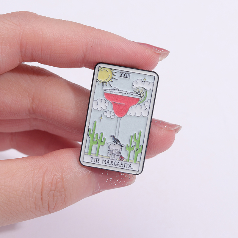 Tarot Enamel Pin Badge Card Cu - Wine Beer Pizza recension och pris