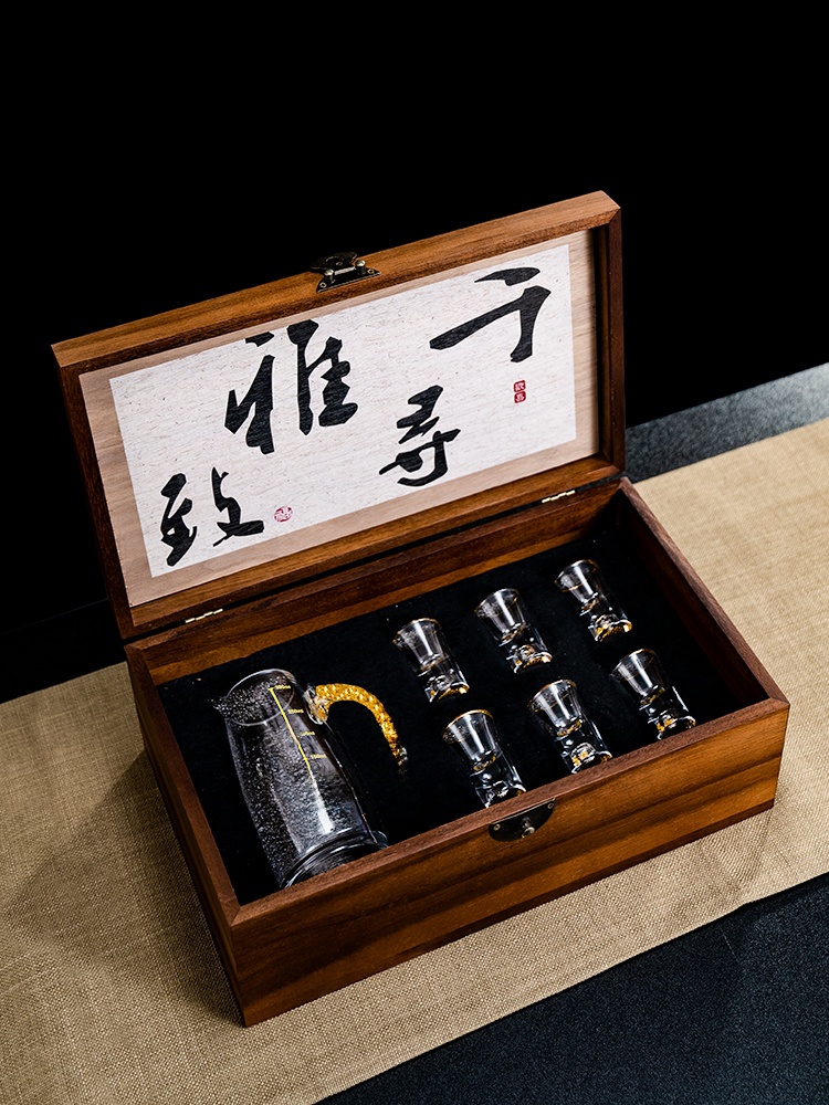 Chinese Style  Wood White Wine - Wine Glass Set Crystal recension och pris